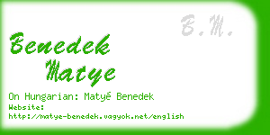 benedek matye business card