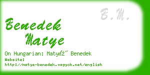 benedek matye business card